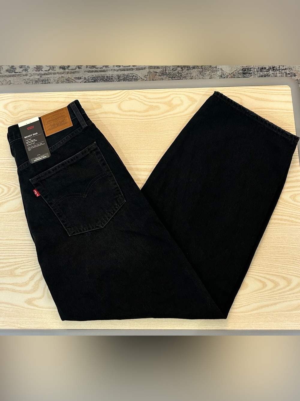 Levi's Black Baggy Dad Black Wash Jeans